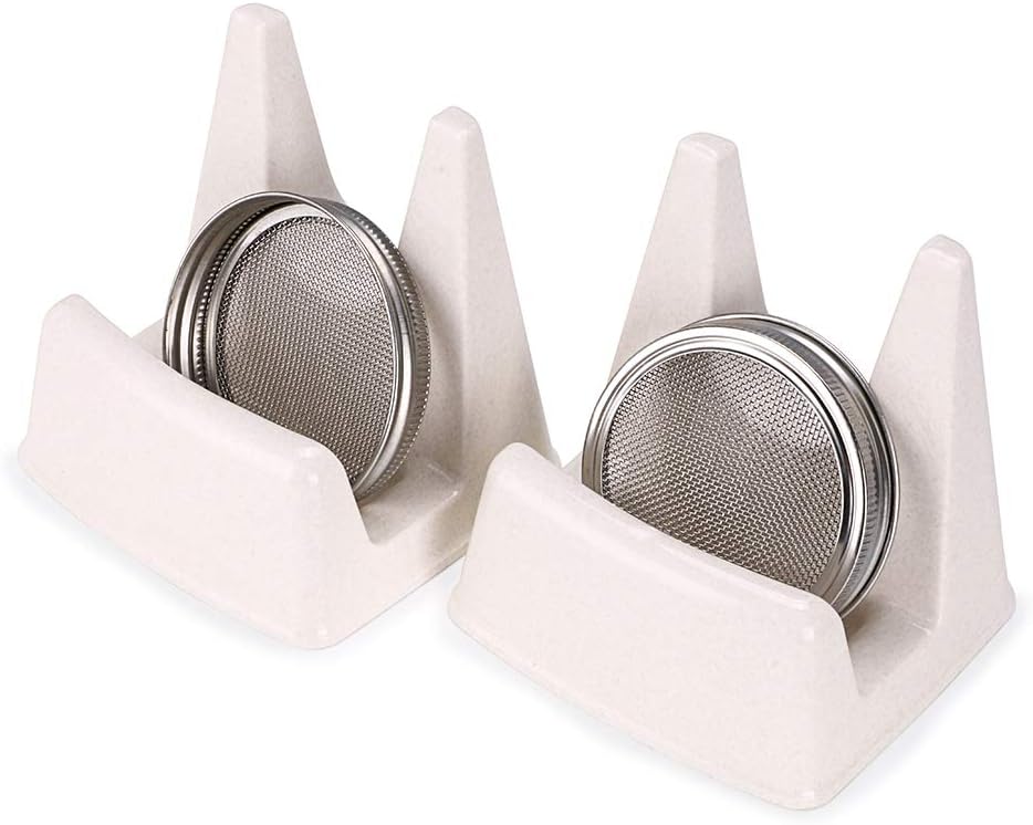 SUMNACON Sprouting Jar Lids Kits - Stainless Steel Sprouting Lids and Sprouting Stands With Water Tray For Wide Mouth Mason Jars,Sprouting Jar Lid Kit For Making Broccoli/Lentil/Bean Sprouts