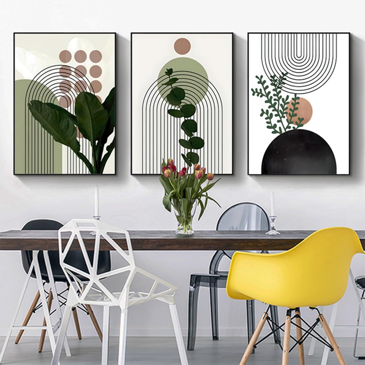 PYNVDD Bohemian Poster Set: Modern Abstract Art Wall Pictures, Boho Decorative, Without Frame - Set of 3 (7.40 x 60 cm) — image 1