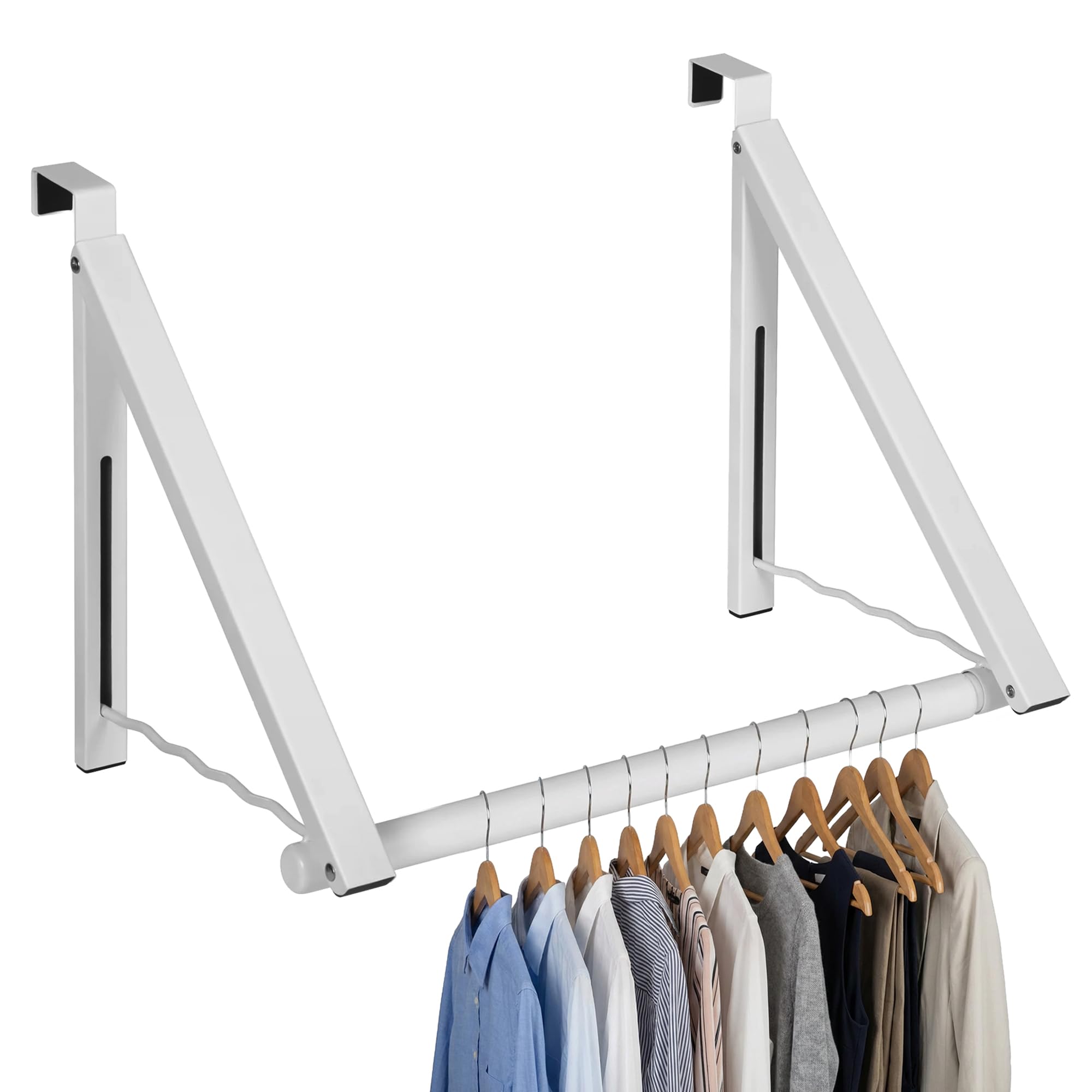 HOLDN’ STORAGE Over The Door Drying Rack Foldable - Over The Door Rack for Hanging Towels, Coats & Clothes - Over The Door Hanger Hooks for Bedroom, Washroom and Office.