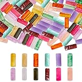 DICOSMETIC 120Pcs Acrylic Tube Beads 12 Colors Straight Bamboo Tube Beads 20.5x8mm Chunky Noodle Bead Bracelet Tubes Bead for DIY Bracelet Necklace Jewelry Making, Hole: 2mm