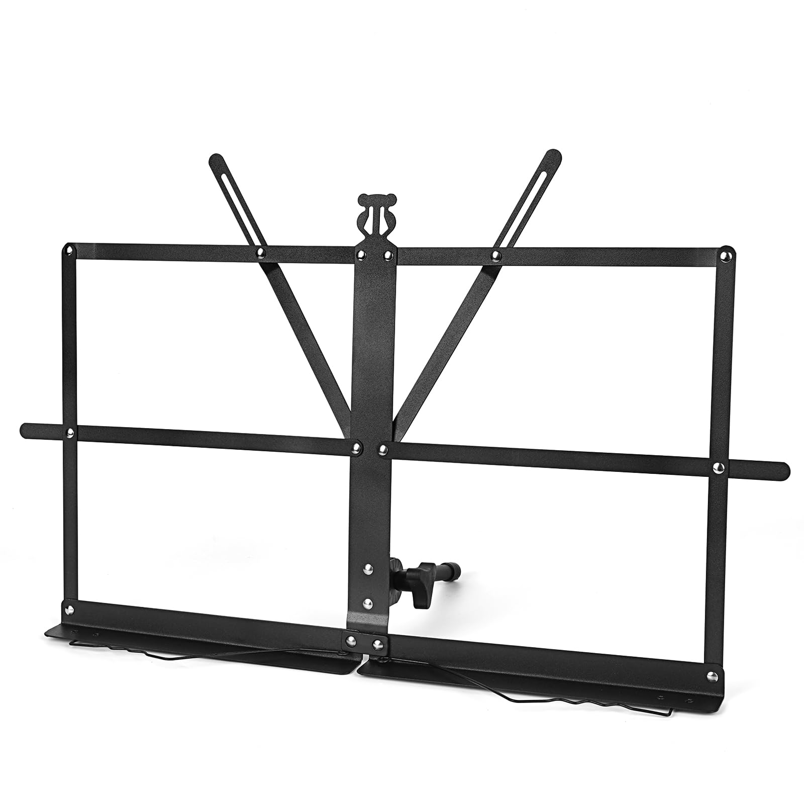 Musiin Folding Sheet Music Stand Desktop Table Stable Portable Foldable Lightweight Sheet Music Clip Holder with Carrying Bag