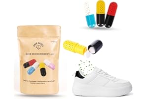 ODOR SHIELD 6 PCs Shoe Deodorizer & Carpet Deodorizer Pills | Natural Odor Remover & Fresh Deodorant | Recharge & Spill-free Refreshing Balls for Sneakers, Closets, Boxing Gloves, Cars and Gym bags (3 Pairs)