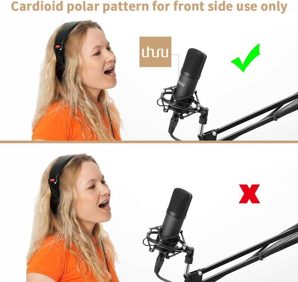XLR Condenser Microphone, UHURU Professional Studio Cardioid Microphone Kit with Boom Arm, Shock Mount, Pop Filter, Windscreen and XLR Cable, for Broadcasting,Recording,Chatting and YouTube(XM-900): Home Audio & Theater