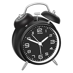 Peakeep 4 Inches Twin Bell Loud Alarm Clock for