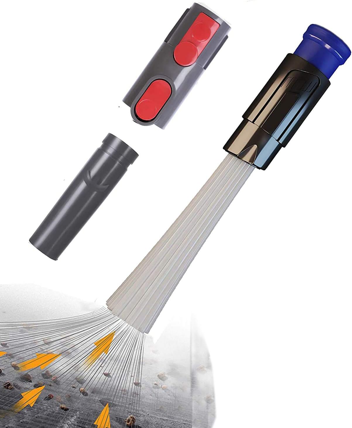 Panshi Universal Dusty Brush Vacuum Attachment, Dust Cleaning Sweeper with Flexible Brush,Master Duster Tools,Tiny Dust Cleaner Tubes Accessories,Extra V6,V8 Hose Compatible with Dyson V6,V7,V8,V10