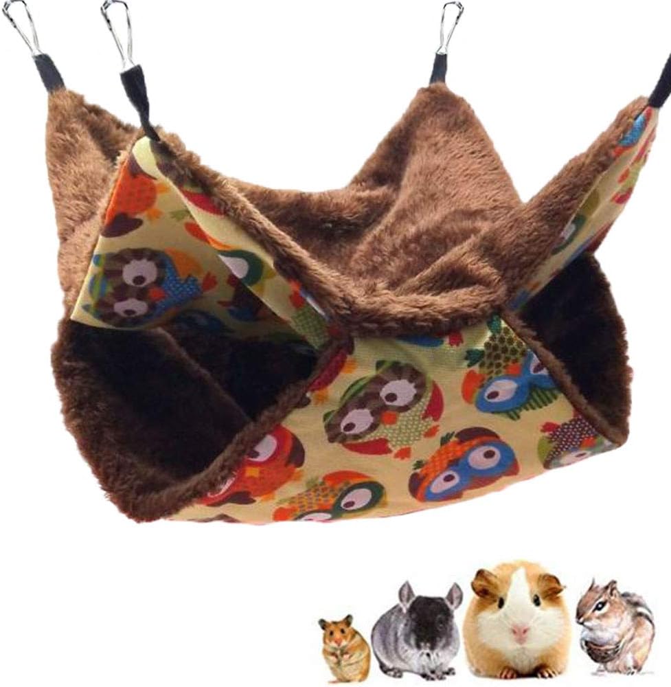 Oncpcare Small Pet Cage Hammock, Bunkbed Sugar Glider Hammock, Guinea Pig Cage Accessories Bedding, Warm Hammock for Parrot ferret Squirrel Hamster Rat Play Sleep