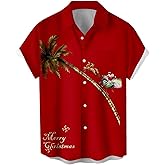 CURBODO Bowling Shirts for Men Retro Short Sleeve Button Down Shirt Hawaiian Casual Printed Beach Shirt