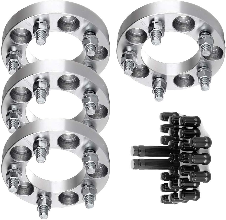 SCITOO 4X 1 inch Wheel Spacer 5x4.5 to 5x4.5 +23Pcs Black