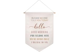 OFLYDESIGNS In Case No One Told You Today Hello You're Doing Great Classroom Wall Hanging Banner Gift Teacher Sign Boho Classroom Decor Fabric Hanging Banner School Classroom Wall Hanging Decor