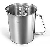 Measuring Cup, [Upgraded, 3 Measurement Scales, Including Cup Scale, ML Scale, Ounce Scale], Newness Stainless Steel Measuring Cup with Marking with Handle, 32 Ounces (1.0 Liter, 4 Cup)