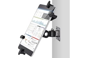 iTODOS Tablet Wall Mount Holder for iPad, 7 to 12.9 Inch Tablets, Galaxy Tabs,Fire,Slate,360°Adjustment Tablet Mount for Factory,Show Display, Kiosk, POS, Store (Black)