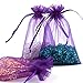 OurWarm 100pcs Organza Bags 4 x 6 Inch Gift Bags Organza Drawstring Pouch Jewelry Party Wedding Favor Candy Bags Purple