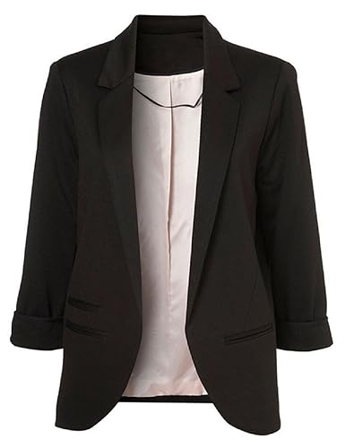 SEBOWEL Damen 3/4 Ärmel Kurzer Taillierter Anzugjacke Colourful Beiläufig Blazer Business