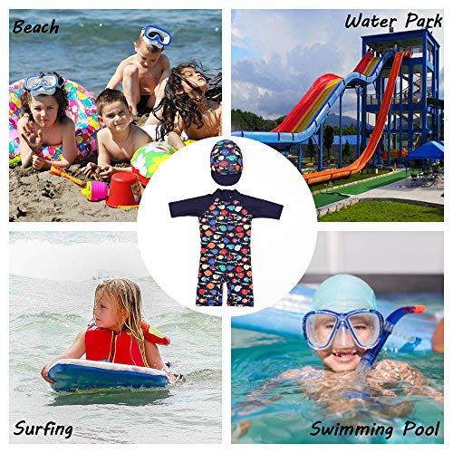 Baby Toddler Boys Shark Swimsuit Short Sleeve Bathing Suit-One Piece Swimwear Infant Toddler Sunsuits for Baby Boys with UPF 50+ Sun Protection - Thumbnail 6