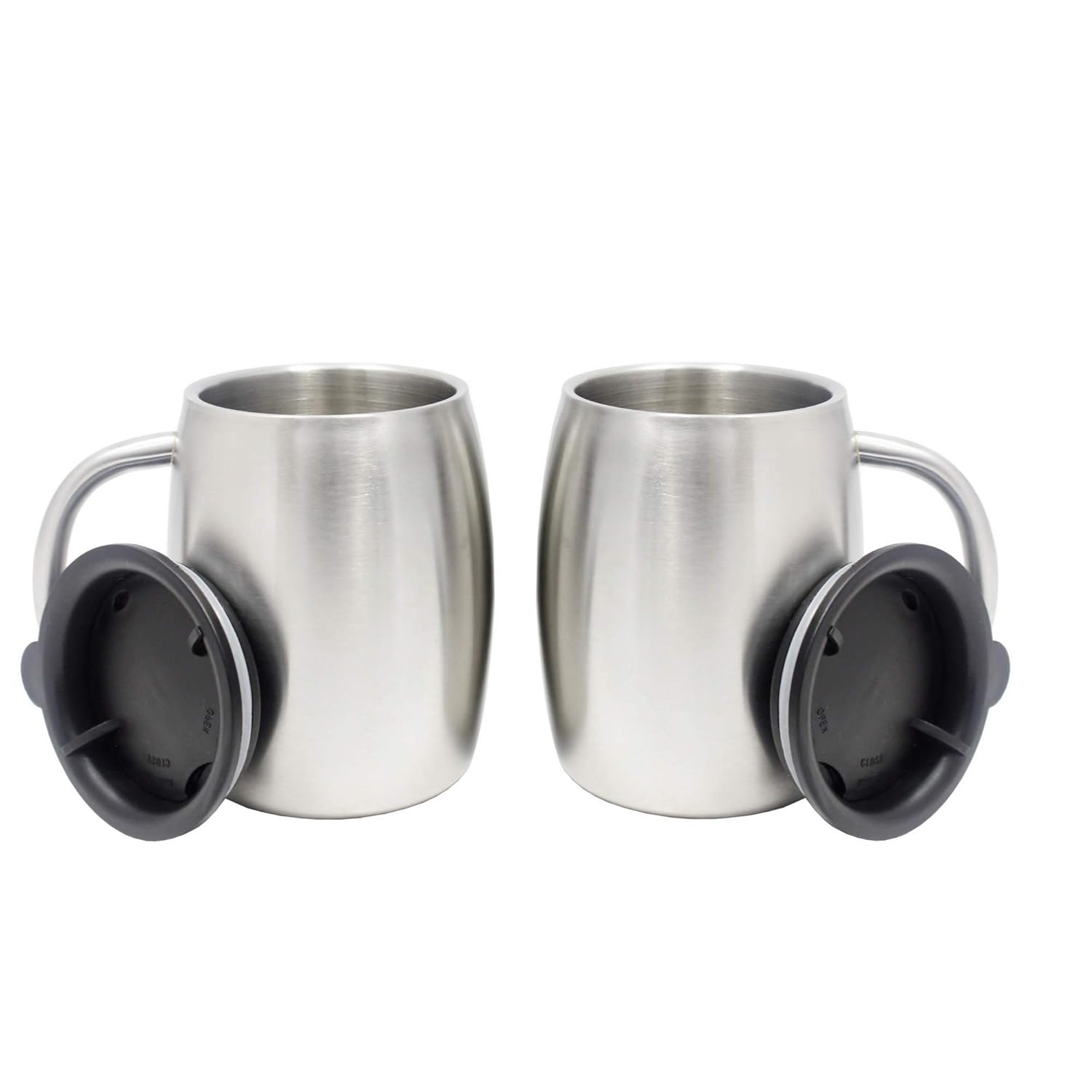 Set of 2 II 14Oz Double Wall Vacuum Sealed Insulated Tea / Coffee Mugs