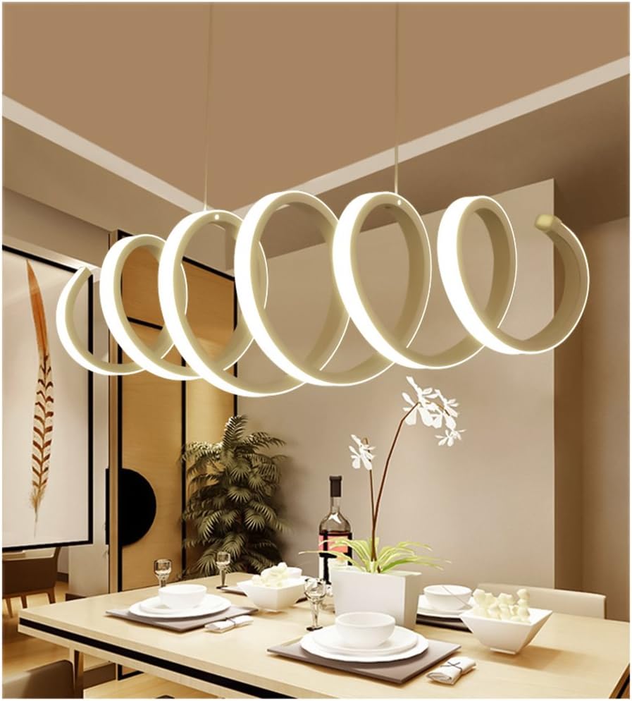 Lámpara colgante de LED de acrílico moderno, con regulación de luz sin electrodos y control remoto (Clase de energía A +