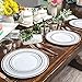Disposable Plastic Tableware Set | Includes Plates, Cutlery, Table Runner, Napkins, Cups & Paper Straws for Dinner, Party, Bridal Shower, Birthday & Christmas | 251 Pieces Rose Gold Fancy Silverware