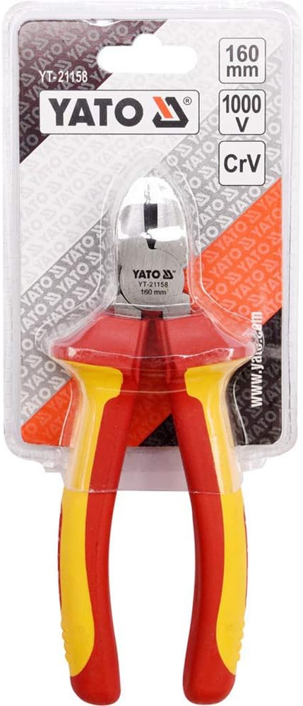 YATO YT-21158 - VDE Side Cutting Pliers 160mm, Black/White - Image 4