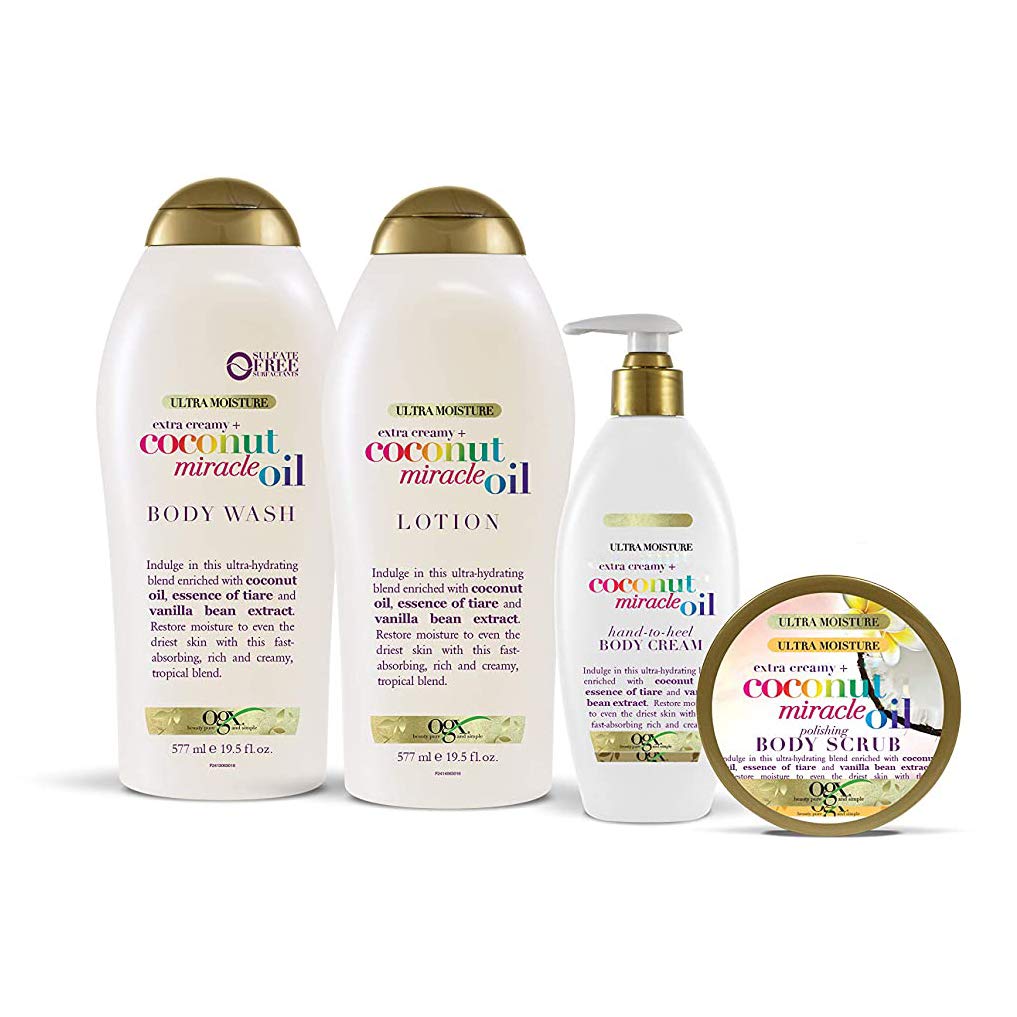 OGX Extra Creamy + Coconut Miracle Oil Ultra Moisture Body Wash, 19.5 Ounce : Beauty
