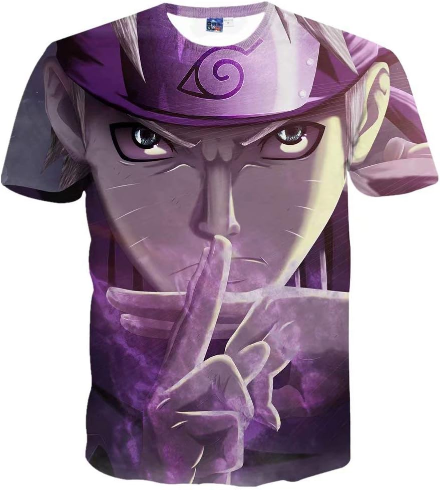 Unisex Naruto Digital Printing Teen Short Sleeve T-Shirt