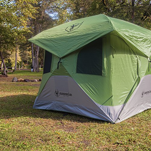 Gazelle 30400 T4 Green Pop Up Portable Camping Hub Tent, 4 Person