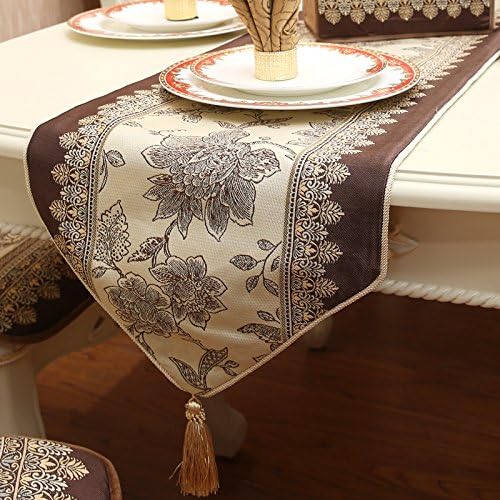 Table Flag/coffee-table flag/continental/Dining table cloth/water/anti-Jewish/luxury/lounge coffee table, yellow ,34*150cm