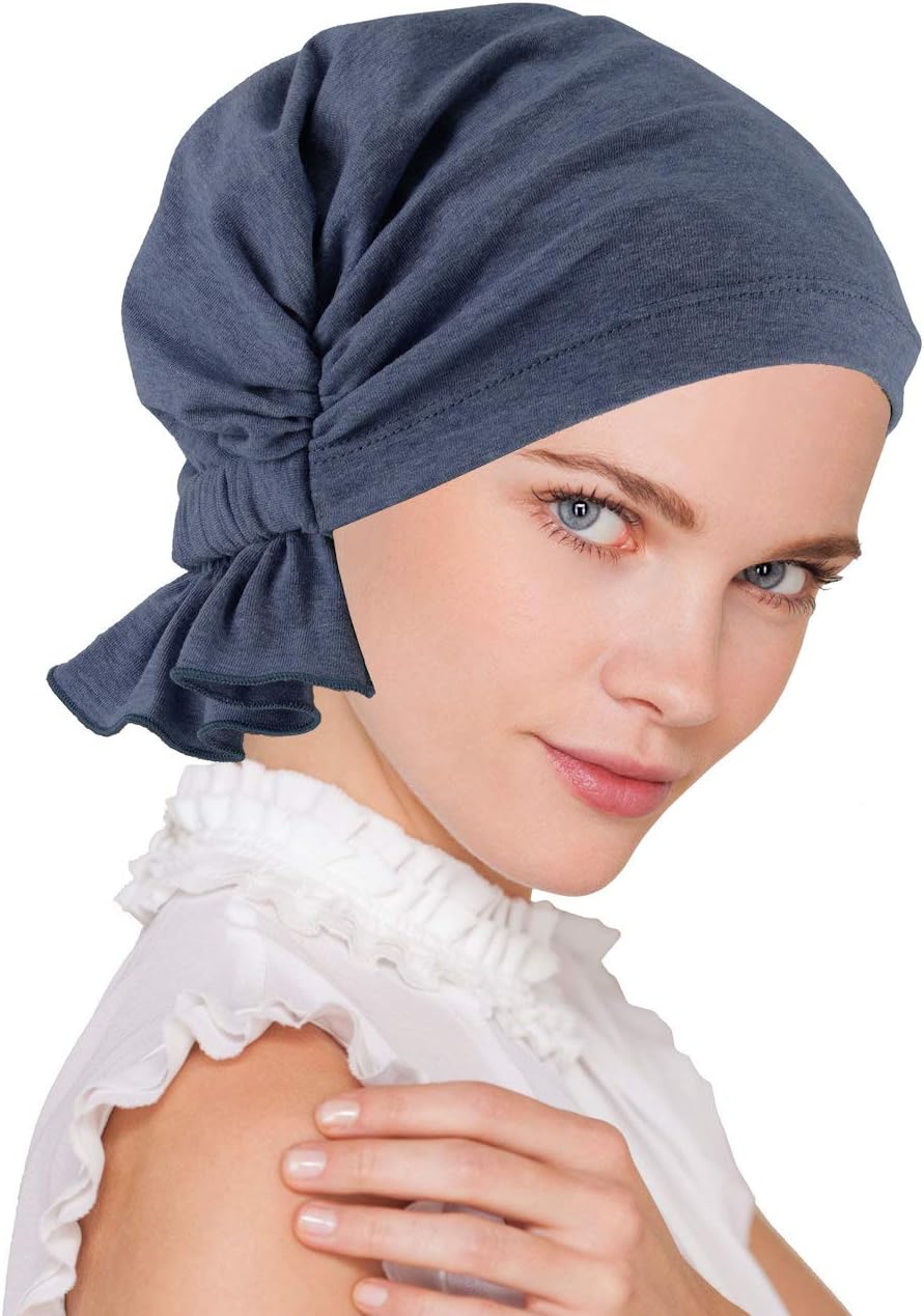 Turban Plus The Abbey Cap in Cotton Knit Chemo Caps Cancer Hats for Women