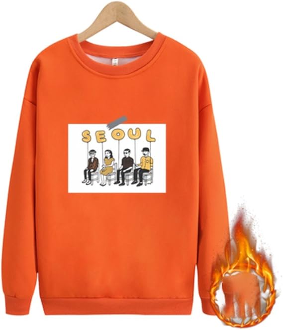 Amazon Ace Factory レディース トップス デザイン レトロ トレーナー 裏起毛 裏ボア おしゃれ 可愛い スリム インナー エコバッグ付き 151 オレンジ Xl トレーナー パーカー 通販