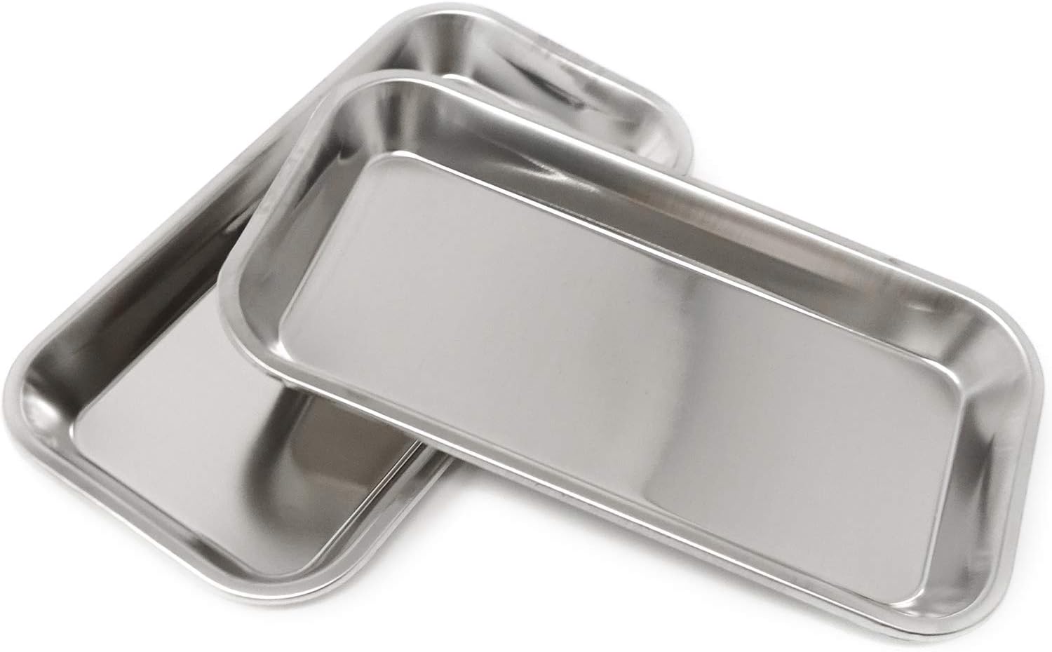 HONBAY 2PCS Stainless Steel Medical Trays Dental Trays