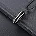 Window Of Glass Cylinder Cremation Urn Jewelry Keepsake Memorial Necklace Hold Ashes For Women (Black)