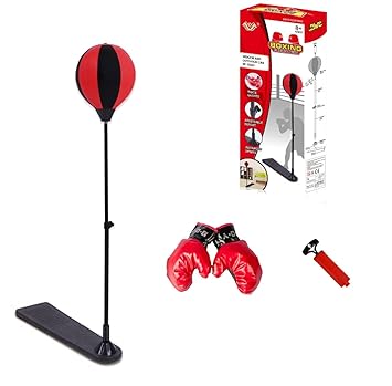 Emob Indoor and Outdoor Can Be Use Play Standing Boxing Set with Punching Ball and Gloves for Kids