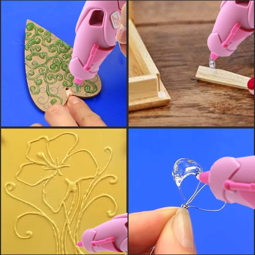 Mini Glue Gun Sticks 4" Long 0.27" Dia, Hot Glue Gun Refill Sticks, All-Purpose Dual Temp Glue Sticks(60 Pack Clear)