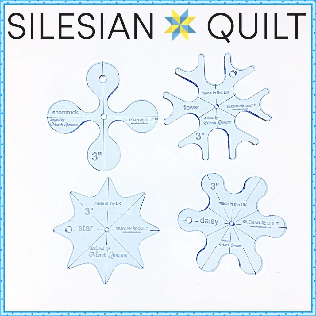 Set Templates for Quilting - Daisy, Star, Flower and Shamrock for block 3 Inches