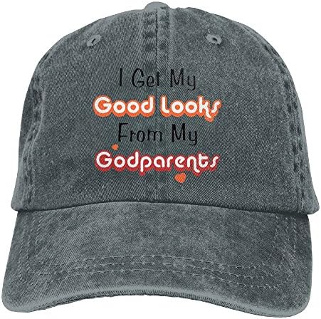 Wfojpogop Unisex I Get My Good Looks from My Godparents LeisureLiterary Boater Asphalt