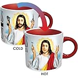 Jesus Shaves Disappearing Coffee Mug - Add Hot Water and Jesus' Beard Disappears - Comes in a Fun Gift Box - by The Unemployed Philosophers Guild