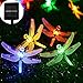 Solar Outdoor Christmas String Lights by ApexPower, 8 Modes 20LED Dragonfly Waterproof Light for Garden, Yard, Home, Landscape, and Holiday Decorations(Multicolored)