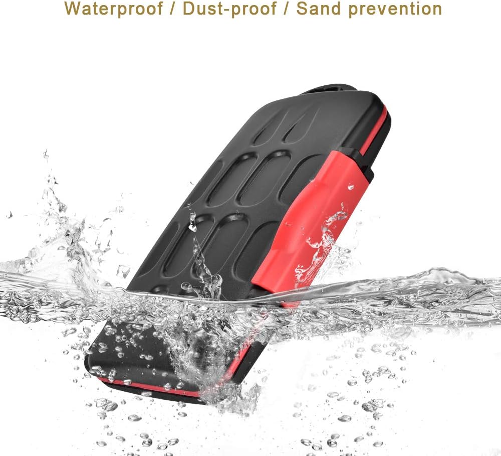 UTEBIT SD Card Holder Water-Resistant Memory Card Carrying Cases Professional Anti-shock SD Card Case Mass Storage Memory Card Case Lanyard for 12 SD Cards + 12 Micro SD TF Cards - Image 4