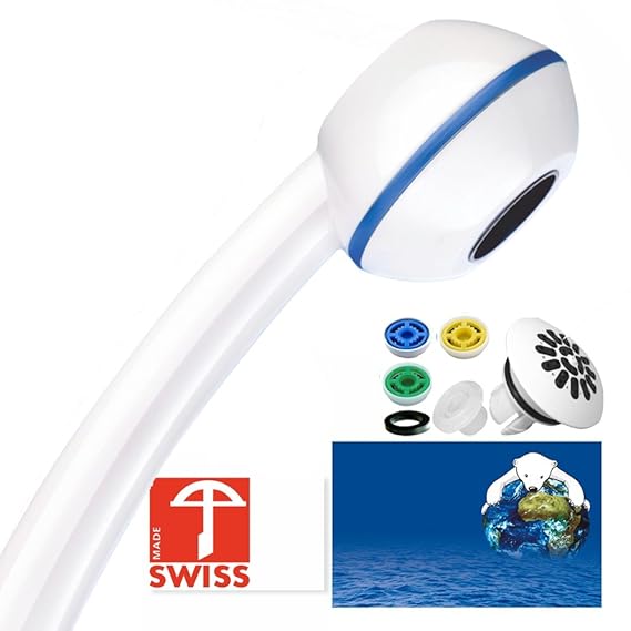 Duschkopf SwissClima MARINA TOP! Kräftig für mehr Druck, zB Durchlauferhitzer und weniger Wasser: verkalkungsfreie Handbrause