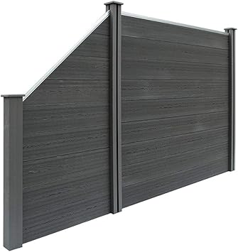 Home Deluxe Wpc Sichtschutzzaun V2 Inkl Pfostentragern Abdeckungen Und Montagematerial Gesamthohe 185 Cm Anthrazit 5 X Element 6 X Pfosten Amazon De Baumarkt