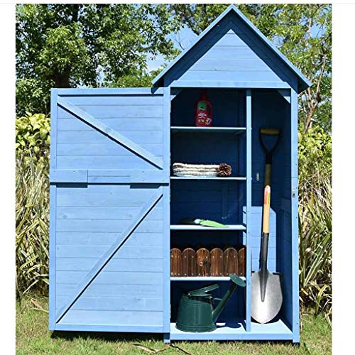 AIOEJP Aufbewahrungsbox Gartenschrank Holz Garden Shed Storage Shed Box 5-lagiger Werkzeugschrank mit Verriegelung… – Bild 3
