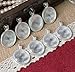20 Sets Cabochon Pendant Tray Bezel with Round Circle Clear Glass Dome Tiles for Photo Charm by N'joy, 1-Inch (25mm), Bright Silver