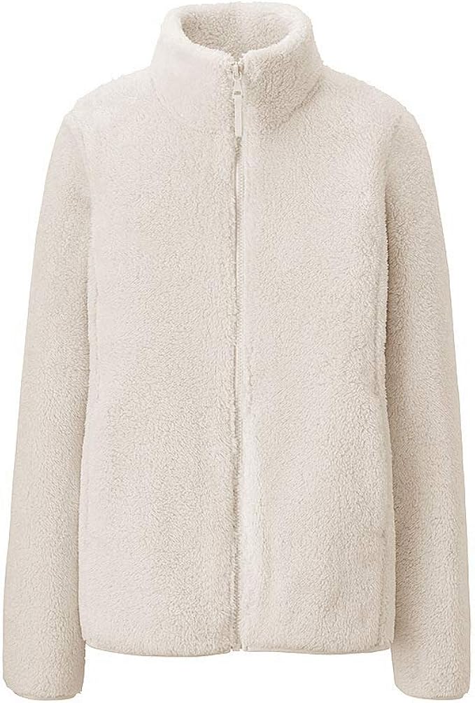 Fashion Women's Casual Hooded Plush Warm Jackets, Solid Color Zip Up Cardigan Coat Tops Blouse