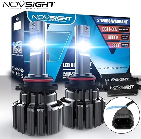 Amazon Novsight正規品専門店 Hb4 車検対応 Ledヘッドライト 超高輝度100lm 6000lm 2 ハイパワー 80w 40w 2 6500kホワイト 9006 一体型 Led ヘッドライト 取り付け簡単 ビルトインデコードドライバー アンチフラッシュ 2年保証 ホワイト 2個入 Ledバルブ
