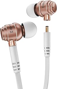 Ghostek Fuze Wireless and Wired Earbuds Best Headphones for Sport Gym and Running Ear Buds with Microphone Unique AirPods and Earphones for iPhone, Galaxy, Pixel, iPad - (White/Rose Gold)