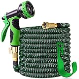 100 ft Expandable Garden Hose,Upgraded Leakproof Lightweight Garden Water Hose with 3/4" Solid Brass Fittings,Extra Strength 3750D Durable Gardening Flexible Hose,Expanding Garden Hoses Spray Nozzle ...
