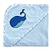 Luvable Friends Unisex Baby Hooded Towel and Washcloth, Blue Whale, One Size
