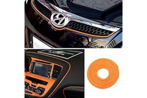 ATMOMO 5M Flexible Trim for DIY Automobile Car Interior Exterior Moulding Trim Decorative Line Strip (Orange)