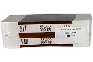 Huron Currency Money Band Wrappers $5000 Brown (1000 pcs)
