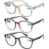 K KENZHOU Blue Light Reading Glasses for Woman Men Computer Gaming Phone TV Bluelight Blocking Glasses for Eye Strain,3-Pack