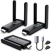 Wireless HDMI 2 Receivers and Transmitter,Up to 6 RXs,No Hot,Plug and Play,2.4/5.8GHz Wirelessly Casting to Multiple Screens,50M/165FT,Wireless HDMI Splitter for TV/DSLR Camera/Projector/Laptop/PC